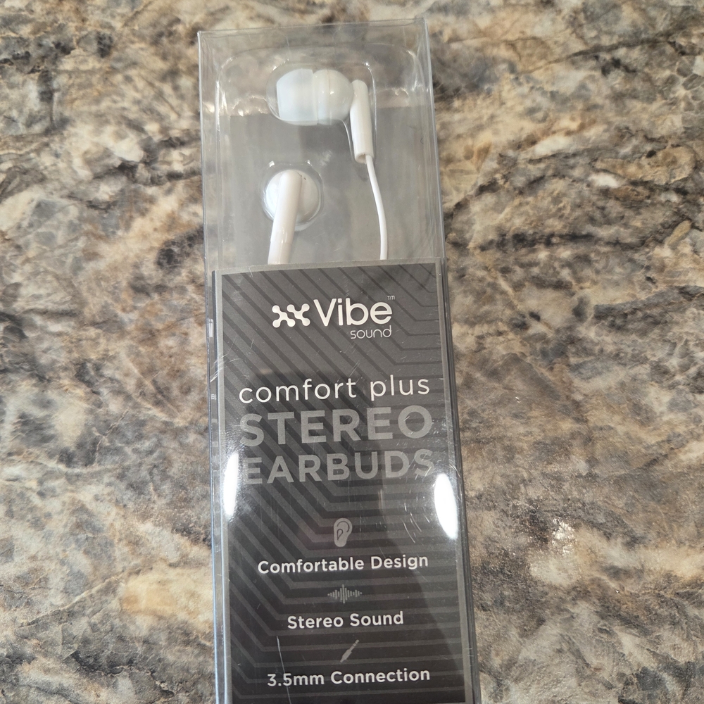 Vibe White Stereo Earbuds